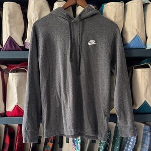Nike Gray Pullover Hoodie with White Swoosh
